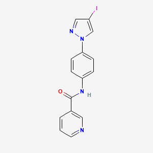 molecular formula C15H11IN4O B5269029 N-[4-(4-iodo-1H-pyrazol-1-yl)phenyl]nicotinamide 