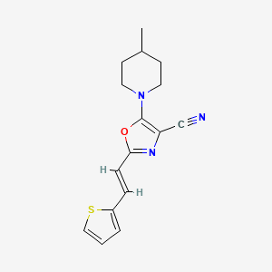 5-(4-METHYLPIPERIDIN-1-YL)-2-[(1E)-2-(THIOPHEN-2-YL)ETHENYL]-1,3-OXAZOLE-4-CARBONITRILE