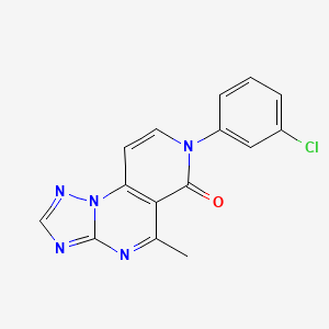 molecular formula C15H10ClN5O B5269043 11-(3-Chlorophenyl)-8-methyl-2,3,5,7,11-pentazatricyclo[7.4.0.02,6]trideca-1(9),3,5,7,12-pentaen-10-one 