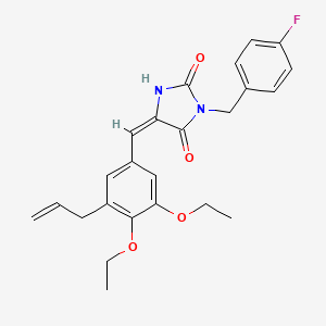 molecular formula C24H25FN2O4 B5269094 (5E)-5-[3,4-diethoxy-5-(prop-2-en-1-yl)benzylidene]-3-(4-fluorobenzyl)imidazolidine-2,4-dione 