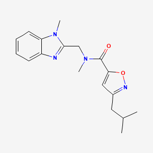 molecular formula C18H22N4O2 B5269100 3-isobutyl-N-methyl-N-[(1-methyl-1H-benzimidazol-2-yl)methyl]isoxazole-5-carboxamide 