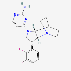 4-[(2R,3R,6R)-3-(2,3-difluorophenyl)-1,5-diazatricyclo[5.2.2.02,6]undecan-5-yl]pyrimidin-2-amine