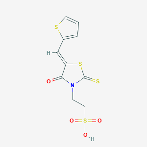 molecular formula C10H9NO4S4 B5269155 2-[4-oxo-5-(2-thienylmethylene)-2-thioxo-1,3-thiazolidin-3-yl]ethanesulfonic acid 