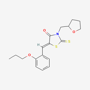 molecular formula C18H21NO3S2 B5269181 5-(2-propoxybenzylidene)-3-(tetrahydro-2-furanylmethyl)-2-thioxo-1,3-thiazolidin-4-one 