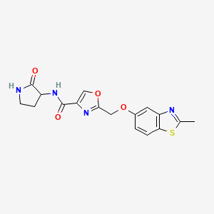 2-{[(2-methyl-1,3-benzothiazol-5-yl)oxy]methyl}-N-(2-oxopyrrolidin-3-yl)-1,3-oxazole-4-carboxamide