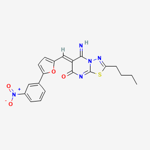 (6Z)-2-butyl-5-imino-6-[[5-(3-nitrophenyl)furan-2-yl]methylidene]-[1,3,4]thiadiazolo[3,2-a]pyrimidin-7-one