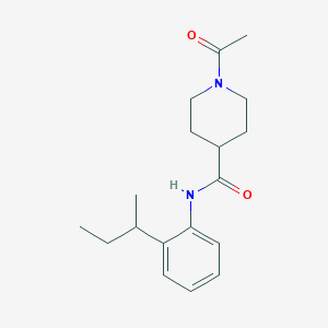 1-acetyl-N-[2-(butan-2-yl)phenyl]piperidine-4-carboxamide