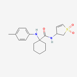 molecular formula C18H24N2O3S B5269293 N-(1,1-dioxido-2,3-dihydro-3-thienyl)-1-[(4-methylphenyl)amino]cyclohexanecarboxamide 