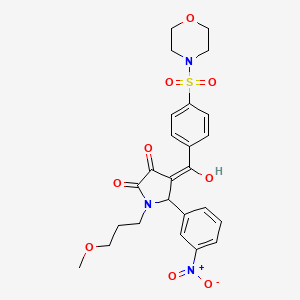 molecular formula C25H27N3O9S B5269316 3-hydroxy-1-(3-methoxypropyl)-4-[4-(4-morpholinylsulfonyl)benzoyl]-5-(3-nitrophenyl)-1,5-dihydro-2H-pyrrol-2-one 