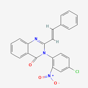 molecular formula C22H14ClN3O3 B5269324 3-(4-CHLORO-2-NITROPHENYL)-2-[(1E)-2-PHENYLETHENYL]-3,4-DIHYDROQUINAZOLIN-4-ONE 