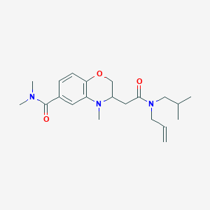 molecular formula C21H31N3O3 B5269397 3-{2-[allyl(isobutyl)amino]-2-oxoethyl}-N,N,4-trimethyl-3,4-dihydro-2H-1,4-benzoxazine-6-carboxamide 