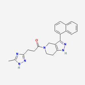 3-(5-methyl-1H-1,2,4-triazol-3-yl)-1-(3-naphthalen-1-yl-1,4,6,7-tetrahydropyrazolo[4,3-c]pyridin-5-yl)propan-1-one