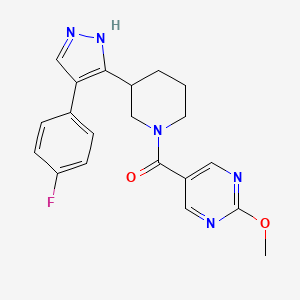 molecular formula C20H20FN5O2 B5269405 [3-[4-(4-fluorophenyl)-1H-pyrazol-5-yl]piperidin-1-yl]-(2-methoxypyrimidin-5-yl)methanone 