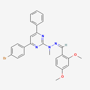 molecular formula C26H23BrN4O2 B5269413 4-(4-bromophenyl)-N-[(Z)-(2,4-dimethoxyphenyl)methylideneamino]-N-methyl-6-phenylpyrimidin-2-amine 