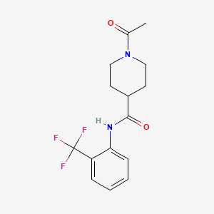 molecular formula C15H17F3N2O2 B5269415 1-acetyl-N-[2-(trifluoromethyl)phenyl]piperidine-4-carboxamide 