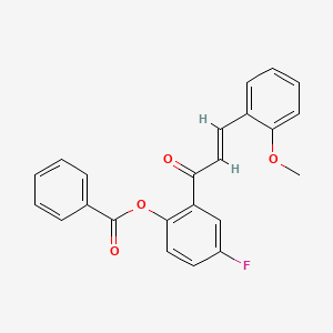 molecular formula C23H17FO4 B5269424 4-fluoro-2-[(2E)-3-(2-methoxyphenyl)prop-2-enoyl]phenyl benzoate 