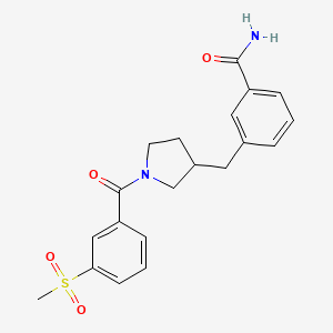 3-({1-[3-(methylsulfonyl)benzoyl]pyrrolidin-3-yl}methyl)benzamide