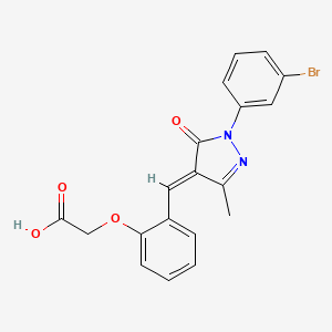 (2-{[1-(3-bromophenyl)-3-methyl-5-oxo-1,5-dihydro-4H-pyrazol-4-ylidene]methyl}phenoxy)acetic acid