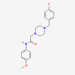 molecular formula C20H24FN3O2 B5269442 2-{4-[(4-FLUOROPHENYL)METHYL]PIPERAZIN-1-YL}-N-(4-METHOXYPHENYL)ACETAMIDE 