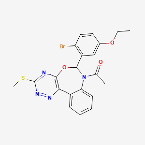 molecular formula C21H19BrN4O3S B5269450 7-acetyl-6-(2-bromo-5-ethoxyphenyl)-3-(methylthio)-6,7-dihydro[1,2,4]triazino[5,6-d][3,1]benzoxazepine 