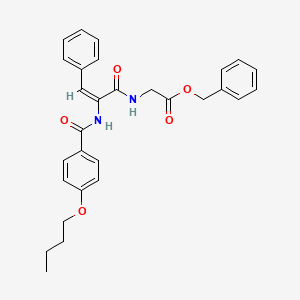 benzyl 2-[[(E)-2-[(4-butoxybenzoyl)amino]-3-phenylprop-2-enoyl]amino]acetate