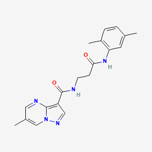 molecular formula C19H21N5O2 B5269482 N-{3-[(2,5-dimethylphenyl)amino]-3-oxopropyl}-6-methylpyrazolo[1,5-a]pyrimidine-3-carboxamide 