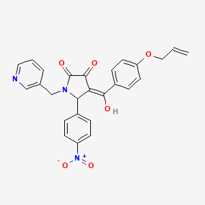 molecular formula C26H21N3O6 B5269484 4-[4-(allyloxy)benzoyl]-3-hydroxy-5-(4-nitrophenyl)-1-(3-pyridinylmethyl)-1,5-dihydro-2H-pyrrol-2-one 