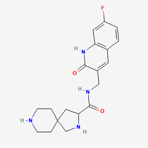 N-[(7-fluoro-2-oxo-1,2-dihydro-3-quinolinyl)methyl]-2,8-diazaspiro[4.5]decane-3-carboxamide dihydrochloride