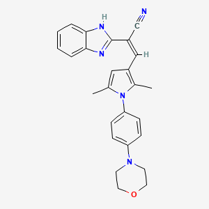 molecular formula C26H25N5O B5269535 (Z)-2-(1H-benzimidazol-2-yl)-3-[2,5-dimethyl-1-(4-morpholin-4-ylphenyl)pyrrol-3-yl]prop-2-enenitrile 