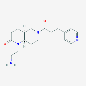 molecular formula C18H26N4O2 B5269551 rel-(4aS,8aR)-1-(2-aminoethyl)-6-[3-(4-pyridinyl)propanoyl]octahydro-1,6-naphthyridin-2(1H)-one dihydrochloride 