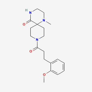 molecular formula C19H27N3O3 B5269576 9-[3-(2-methoxyphenyl)propanoyl]-1-methyl-1,4,9-triazaspiro[5.5]undecan-5-one 