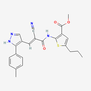 methyl 2-({2-cyano-3-[3-(4-methylphenyl)-1H-pyrazol-4-yl]acryloyl}amino)-5-propyl-3-thiophenecarboxylate