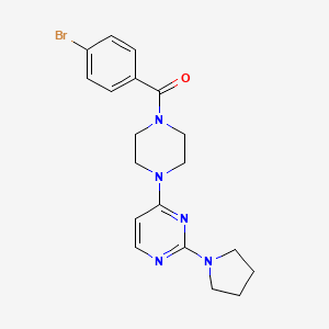 molecular formula C19H22BrN5O B5269607 4-[4-(4-bromobenzoyl)-1-piperazinyl]-2-(1-pyrrolidinyl)pyrimidine 