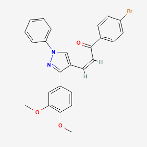 (Z)-1-(4-bromophenyl)-3-[3-(3,4-dimethoxyphenyl)-1-phenylpyrazol-4-yl]prop-2-en-1-one