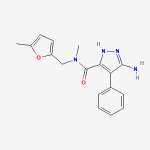 molecular formula C17H18N4O2 B5269642 5-amino-N-methyl-N-[(5-methyl-2-furyl)methyl]-4-phenyl-1H-pyrazole-3-carboxamide 