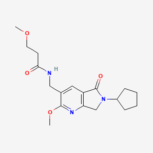 N-[(6-cyclopentyl-2-methoxy-5-oxo-6,7-dihydro-5H-pyrrolo[3,4-b]pyridin-3-yl)methyl]-3-methoxypropanamide