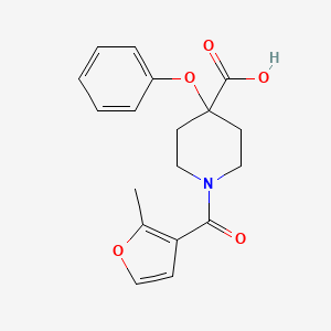 molecular formula C18H19NO5 B5269655 1-(2-methyl-3-furoyl)-4-phenoxypiperidine-4-carboxylic acid 