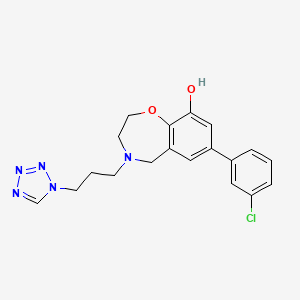 molecular formula C19H20ClN5O2 B5269686 7-(3-chlorophenyl)-4-[3-(1H-tetrazol-1-yl)propyl]-2,3,4,5-tetrahydro-1,4-benzoxazepin-9-ol 