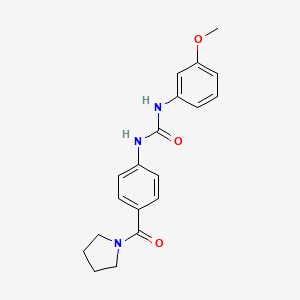 molecular formula C19H21N3O3 B5269699 N-(3-methoxyphenyl)-N'-[4-(1-pyrrolidinylcarbonyl)phenyl]urea 