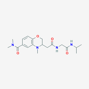 molecular formula C19H28N4O4 B5269701 3-(2-{[2-(isopropylamino)-2-oxoethyl]amino}-2-oxoethyl)-N,N,4-trimethyl-3,4-dihydro-2H-1,4-benzoxazine-6-carboxamide 