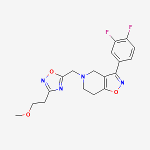 molecular formula C18H18F2N4O3 B5269703 3-(3,4-difluorophenyl)-5-{[3-(2-methoxyethyl)-1,2,4-oxadiazol-5-yl]methyl}-4,5,6,7-tetrahydroisoxazolo[4,5-c]pyridine 