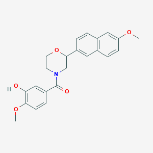 molecular formula C23H23NO5 B5269717 2-methoxy-5-{[2-(6-methoxy-2-naphthyl)morpholin-4-yl]carbonyl}phenol 