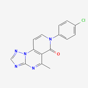 molecular formula C15H10ClN5O B5269750 11-(4-Chlorophenyl)-8-methyl-2,3,5,7,11-pentazatricyclo[7.4.0.02,6]trideca-1(9),3,5,7,12-pentaen-10-one 