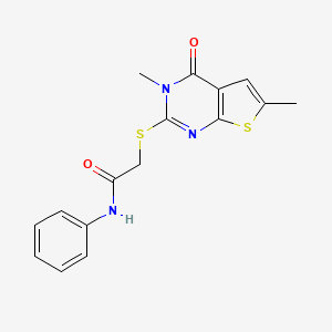 2-[(3,6-dimethyl-4-oxo-3,4-dihydrothieno[2,3-d]pyrimidin-2-yl)thio]-N-phenylacetamide