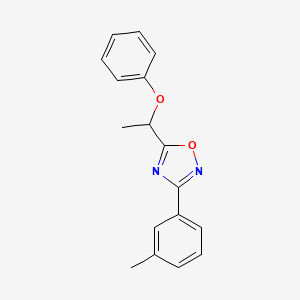 molecular formula C17H16N2O2 B5269786 3-(3-methylphenyl)-5-(1-phenoxyethyl)-1,2,4-oxadiazole 