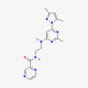 N-(2-{[6-(3,5-dimethyl-1H-pyrazol-1-yl)-2-methyl-4-pyrimidinyl]amino}ethyl)-2-pyrazinecarboxamide