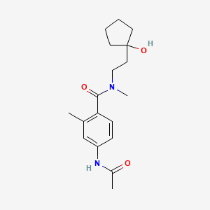 molecular formula C18H26N2O3 B5269844 4-(acetylamino)-N-[2-(1-hydroxycyclopentyl)ethyl]-N,2-dimethylbenzamide 