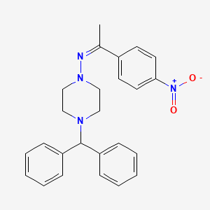 4-(diphenylmethyl)-N-[1-(4-nitrophenyl)ethylidene]-1-piperazinamine