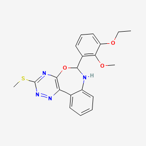 2-Ethoxy-6-[3-(methylsulfanyl)-6,7-dihydro[1,2,4]triazino[5,6-D][3,1]benzoxazepin-6-YL]phenyl methyl ether