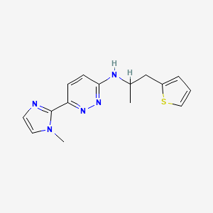 molecular formula C15H17N5S B5269892 6-(1-methyl-1H-imidazol-2-yl)-N-[1-methyl-2-(2-thienyl)ethyl]pyridazin-3-amine 